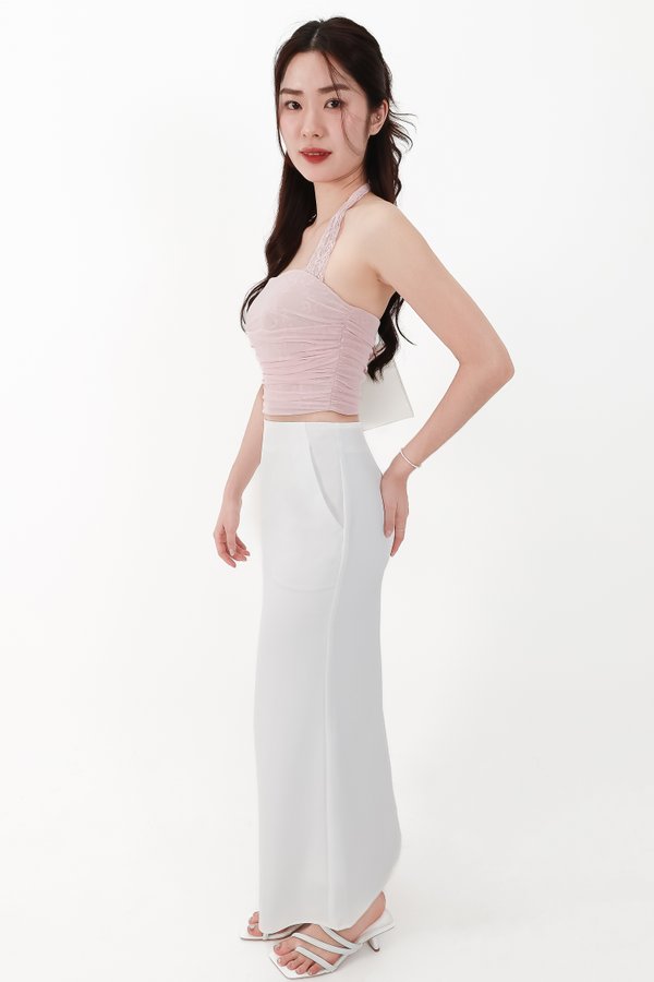 DEFECT | Cassi Co-ord Mermaid Skirt in White ( Regular Length ) in S