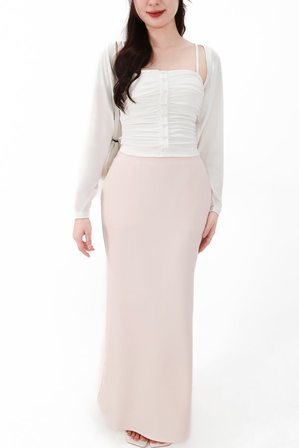 DEFECT | Cassi Co-ord Mermaid Skirt in Light Pink ( Regular Length ) in S
