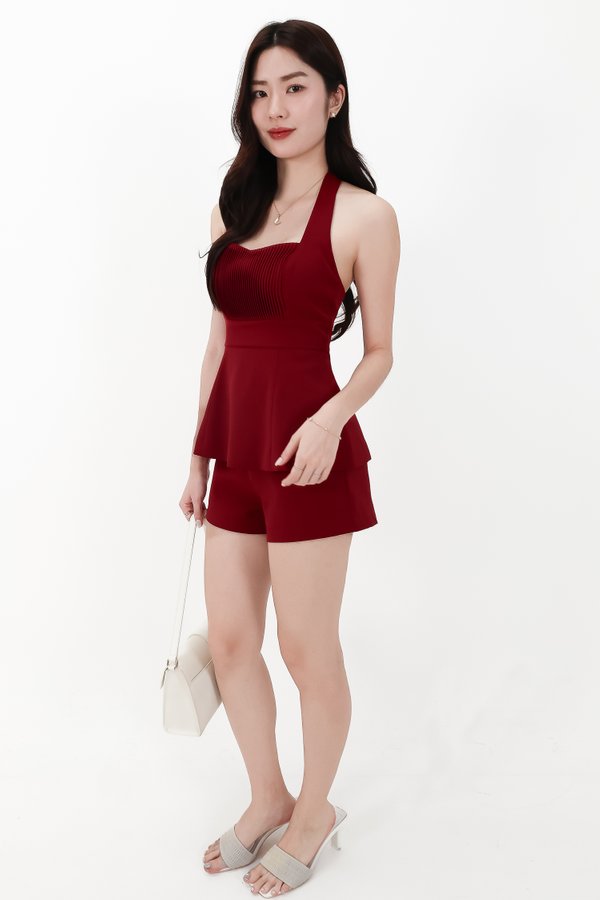 CNY2026 | Cherish Co-ord Shorts in Dark Red