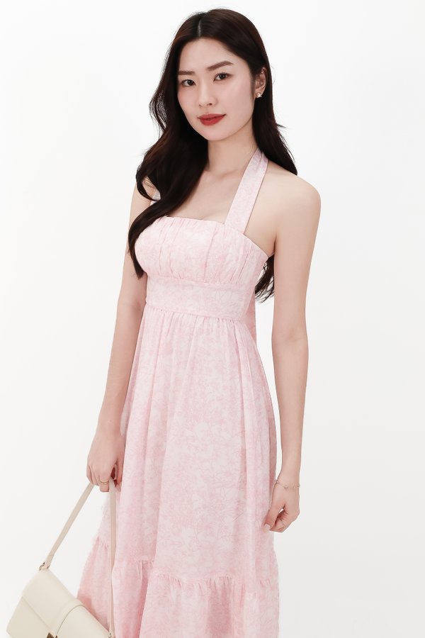 DEFECT | Ferlin Floral Midaxi Dress in Light Pink in M