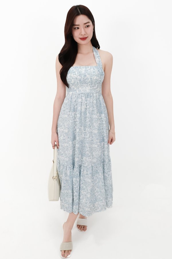 CNY2026 | Ferlin Floral Midaxi Dress in Blue