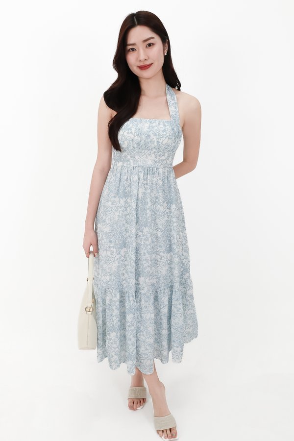 CNY2026 | Ferlin Floral Midaxi Dress in Blue