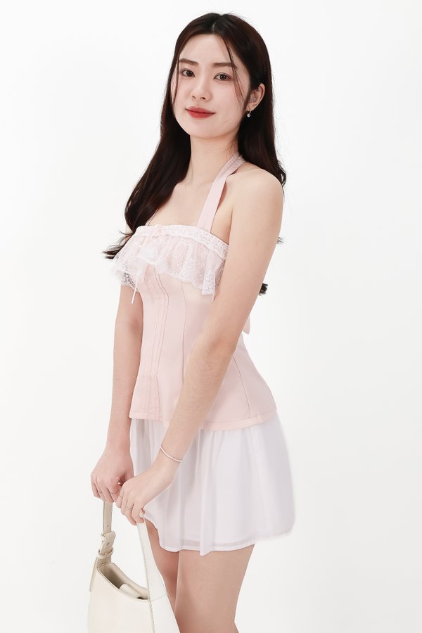 CNY2026 | Lennie Lace Flap Two Way Top in Pastel Pink