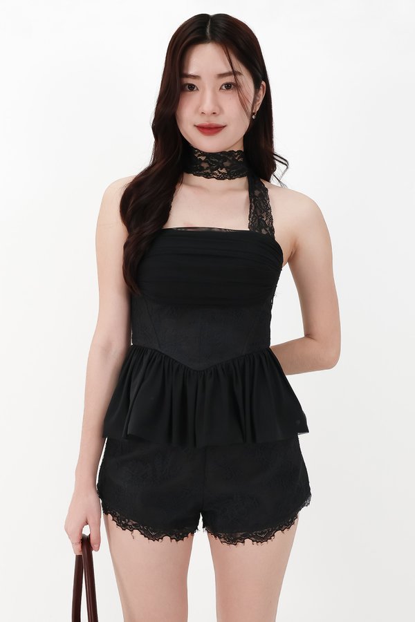 CNY2026 | Lovine Lace Co-ord Shorts in Black