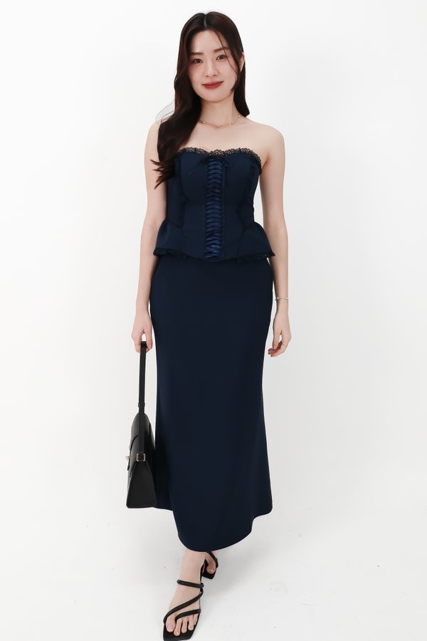 CNY2026 | Cassi Co-ord Set in Navy ( Petite Length )