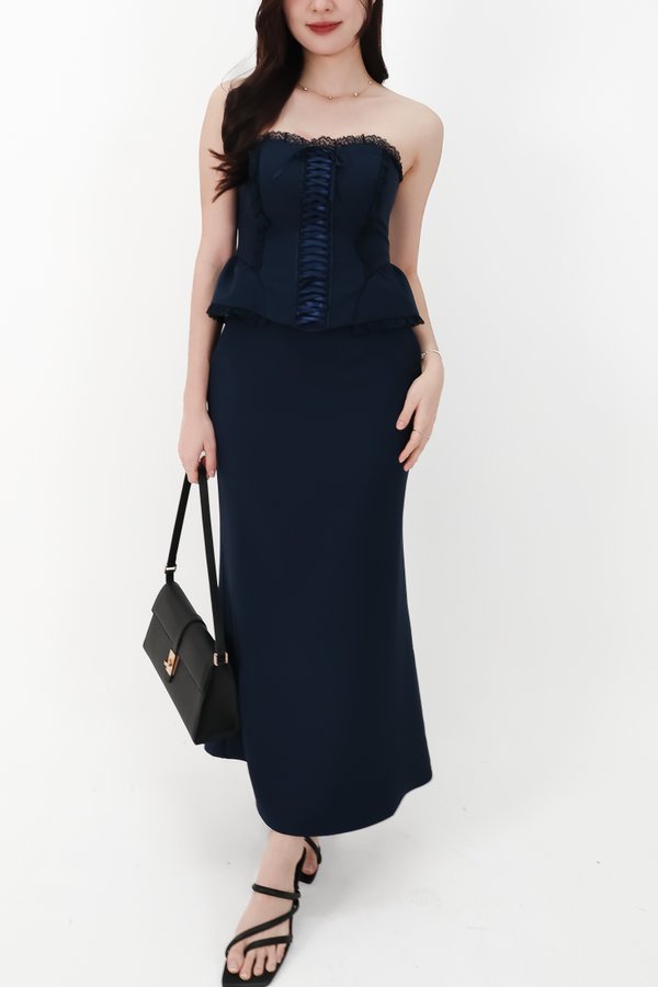 CNY2026 | Cassi Co-ord Mermaid Skirt in Navy ( Petite Length )