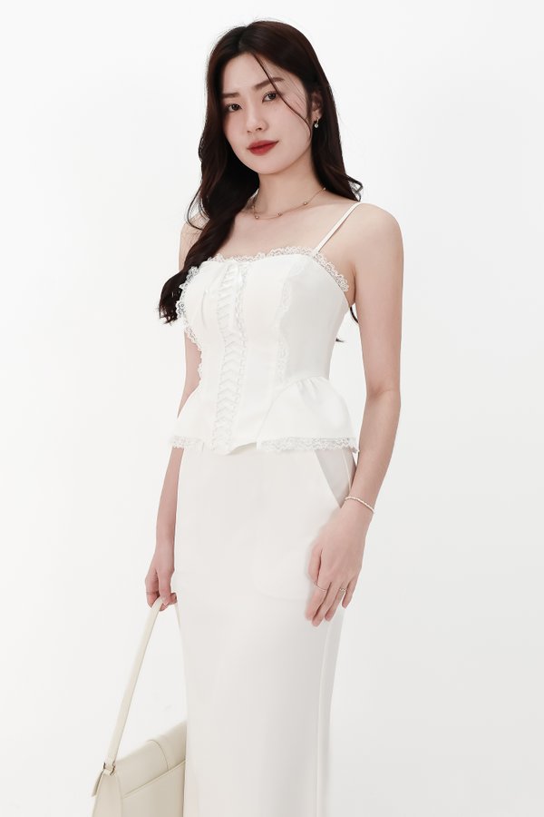 CNY2026 | Cassi Co-ord Peplum Top in White