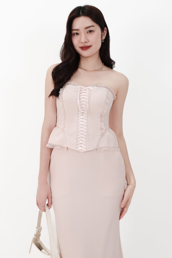 CNY2026 | Cassi Co-ord Peplum Top in Light Pink