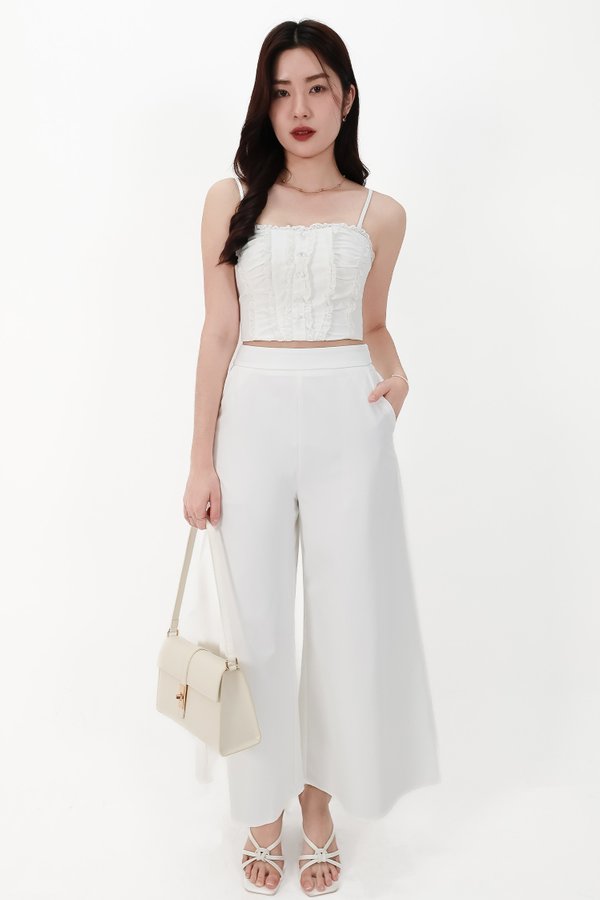 CNY2026 | Cora Co-ord Wide Legged Pants in White ( Petite Length )