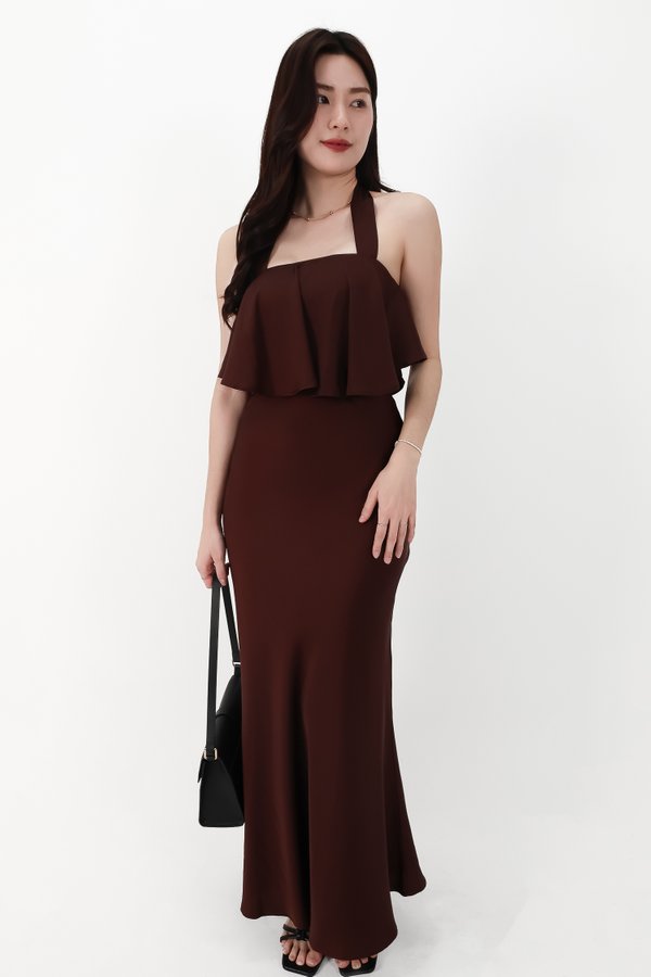 CNY2026 | Stephanie Satin Co-ord Set in Dark Brown ( Regular Length )