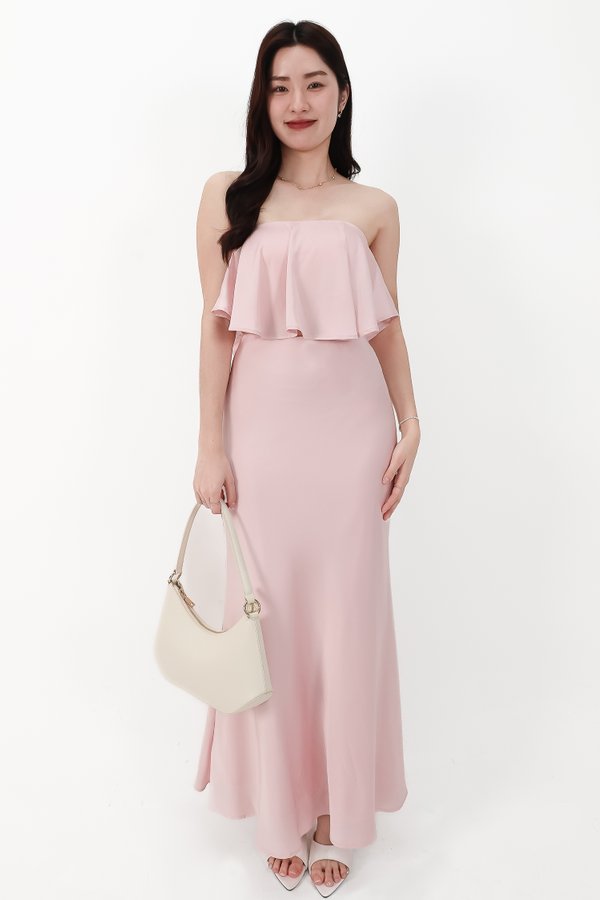 CNY2026 | Stephanie Satin Co-ord Two Way Top in Light Pink