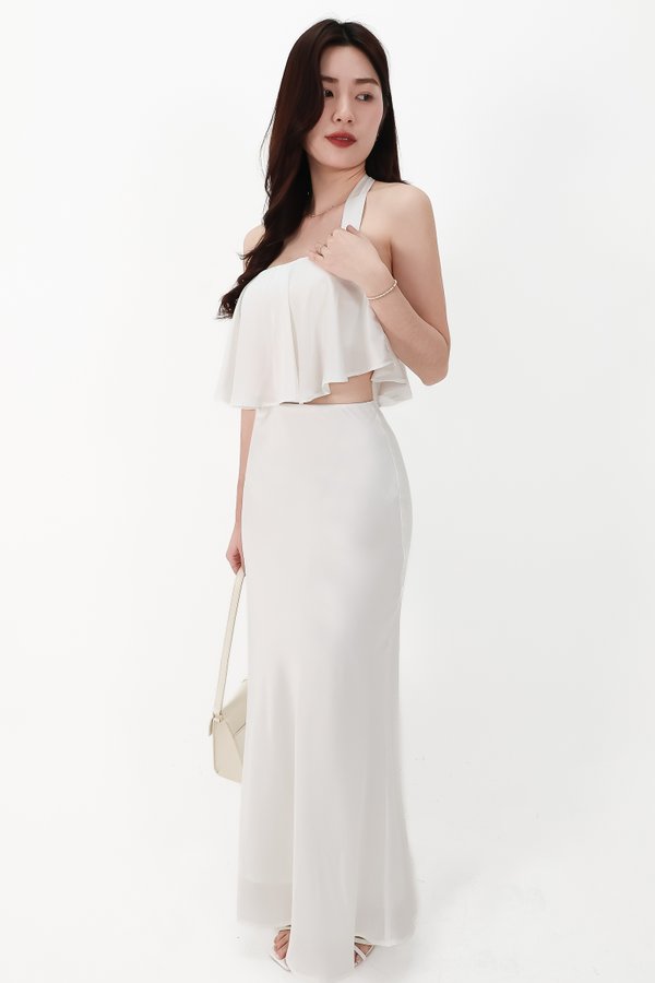 CNY2026 | Stephanie Satin Co-ord Set in White ( Regular Length )