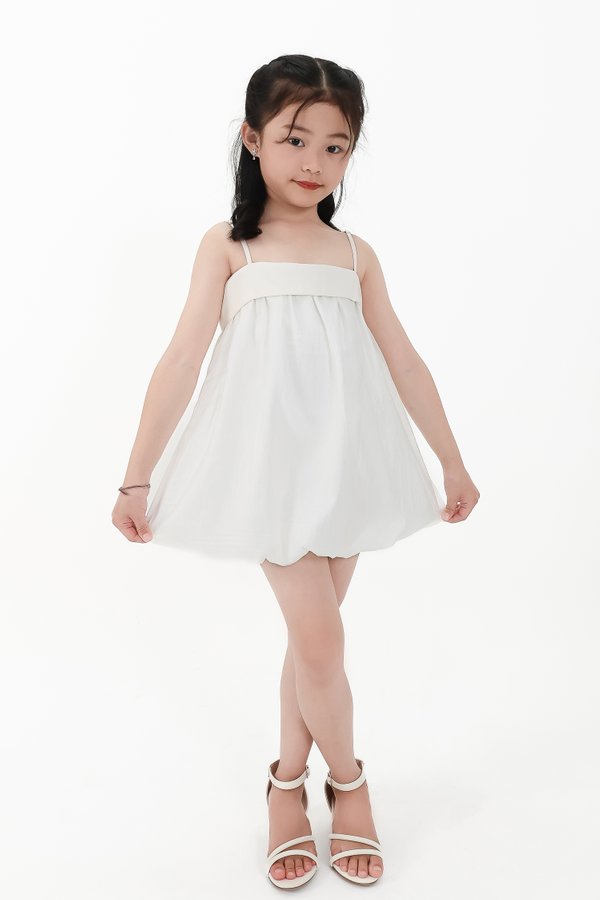 CNY2026 | Lyocell x Mesh Girl Bubble Dress in White