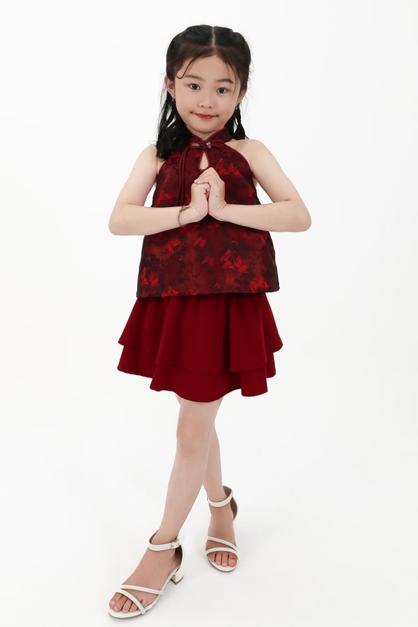 CNY2026 | Girl Tiered Skorts in Red