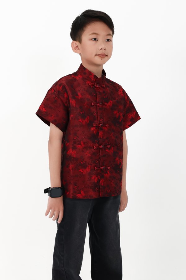 CNY2026 | Oriental Boy Shirt in Dark Red