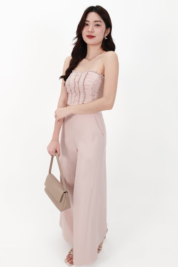 DEFECT | Cora Co-ord Wide Legged Pants in Light Pink ( Regular ) in S