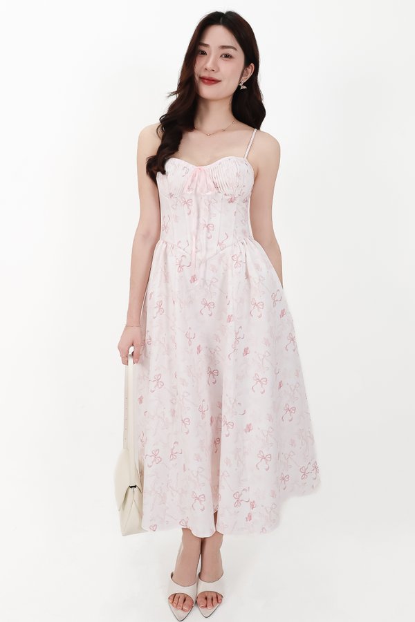 DEFECT | Renni Ribbon Printed Midaxi in Light Pink in S