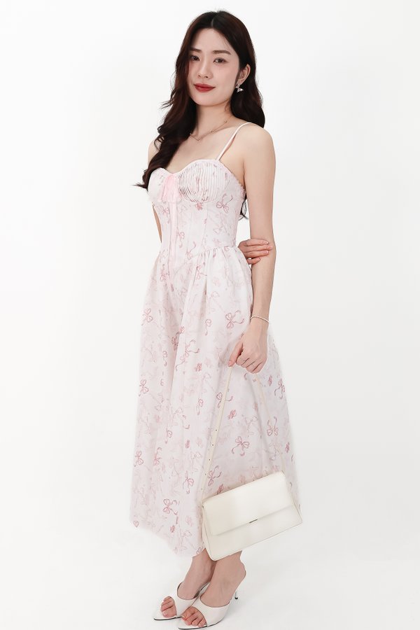 DEFECT | Renni Ribbon Printed Midaxi in Light Pink in S