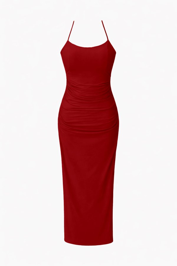 CNY2026 | Calina Cross Back Maxi Dress in Red
