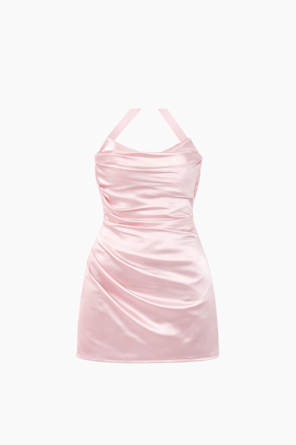 CNY2026 | Sandara Satin Romper Dress in Light Pink ( Petite Only )