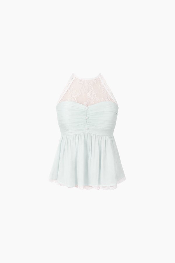 CNY2026 | Tammie Textured Babydoll Top in Tiffany Mint