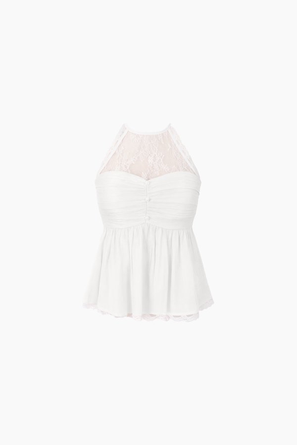 CNY2026 | Tammie Textured Babydoll Top in White