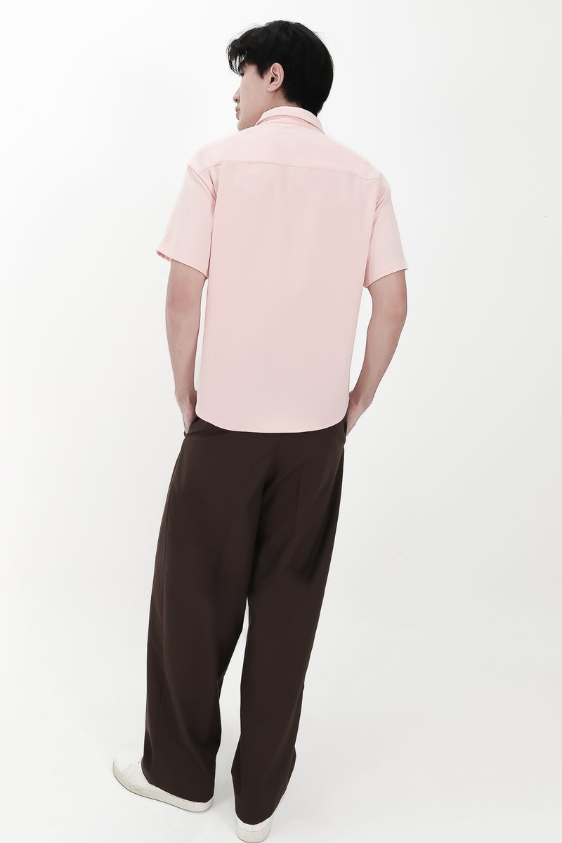 CNY2026 | Pleated Men Shirt in Pastel Pink