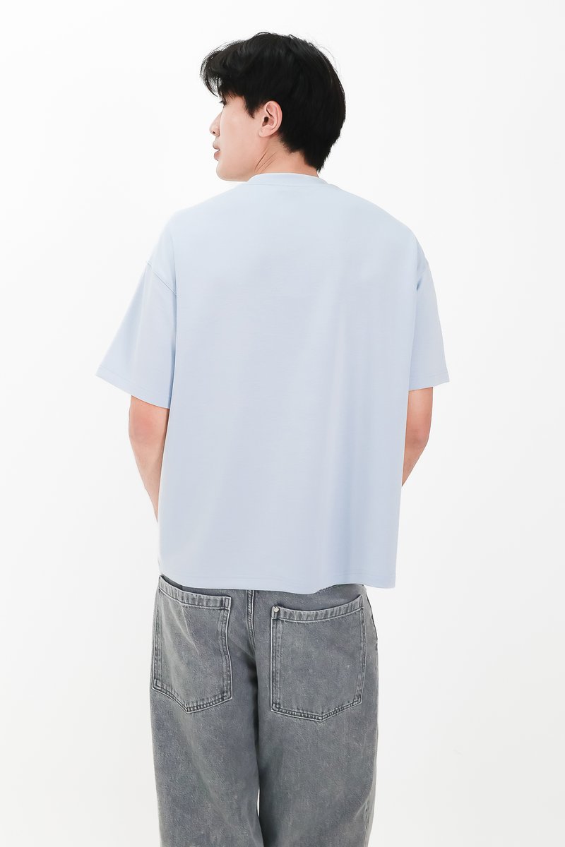 CNY2026 | Casual Men Pocket Tee in Light Blue