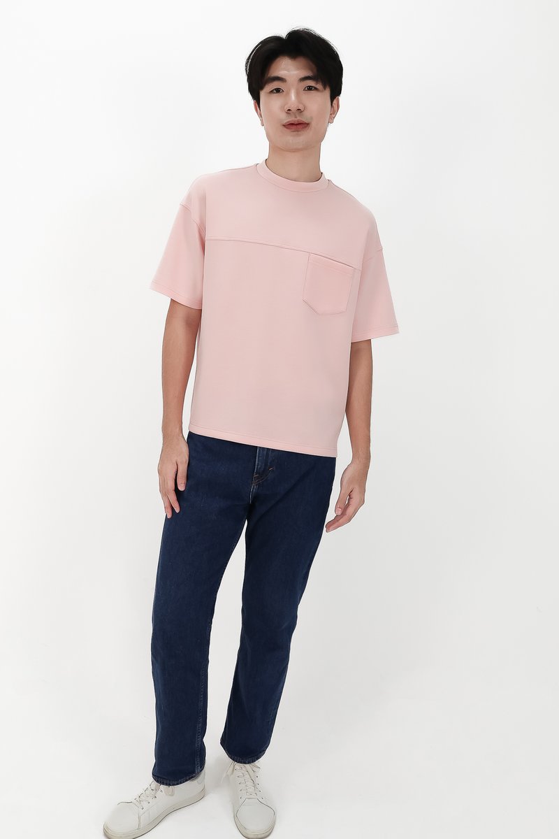 CNY2026 | Casual Men Pocket Tee in Light Pink