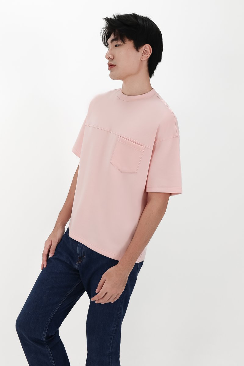 CNY2026 | Casual Men Pocket Tee in Light Pink