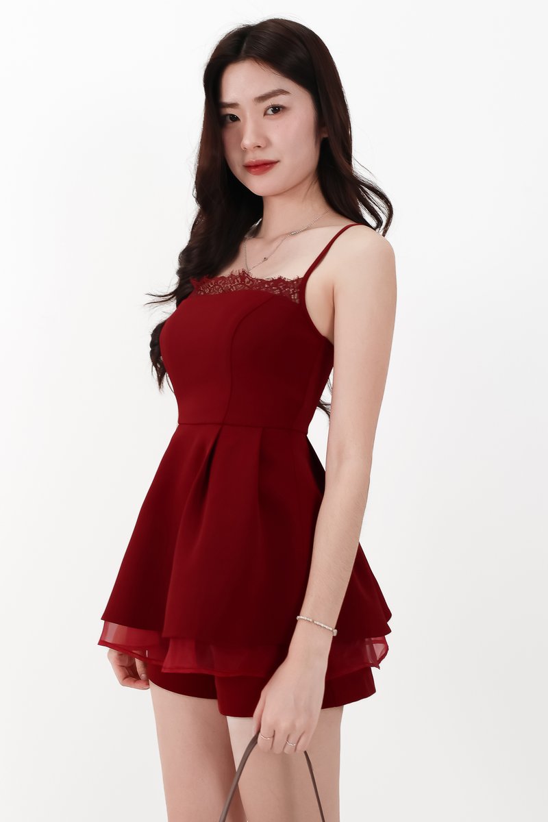 CNY2026 | Cherie Co-ord Set in Dark Red