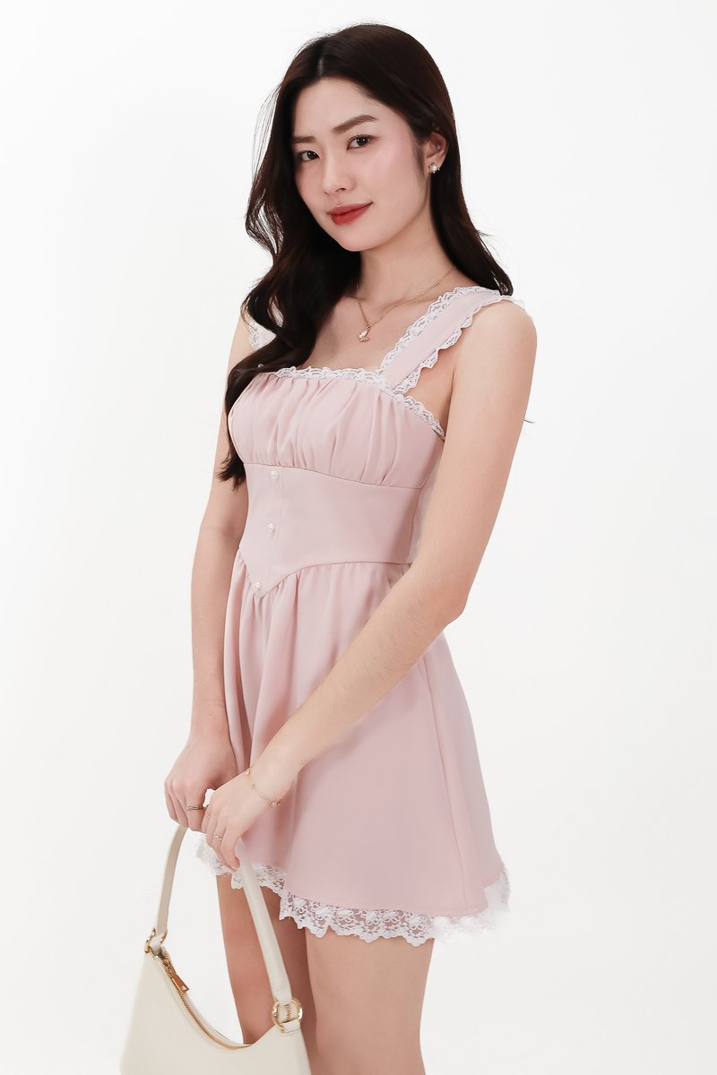 CNY2026 | Tria Two Way Romper Dress in Pastel Pink