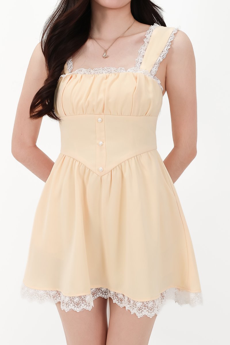 CNY2026 | Tria Two Way Romper Dress in Pale Yellow