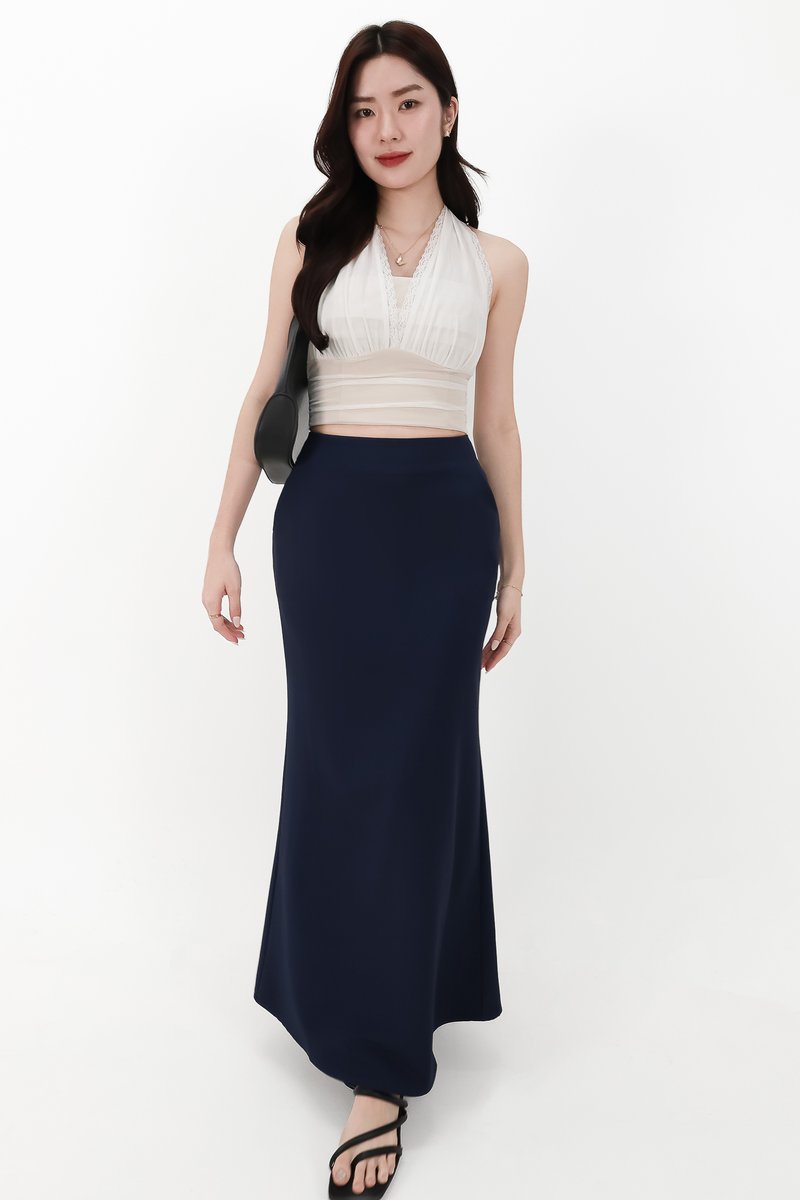 CNY2026 | Cassi Co-ord Mermaid Skirt in Navy ( Regular Length )