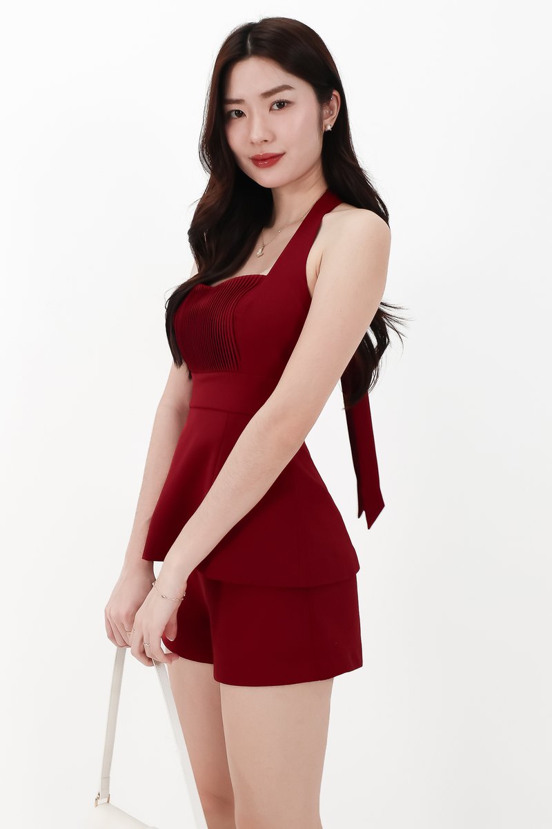 CNY2026 | Cherish Co-ord Set in Dark Red