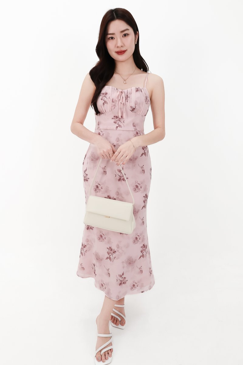 CNY2026 | Fern Floral Midaxi Dress in Pink X Brown