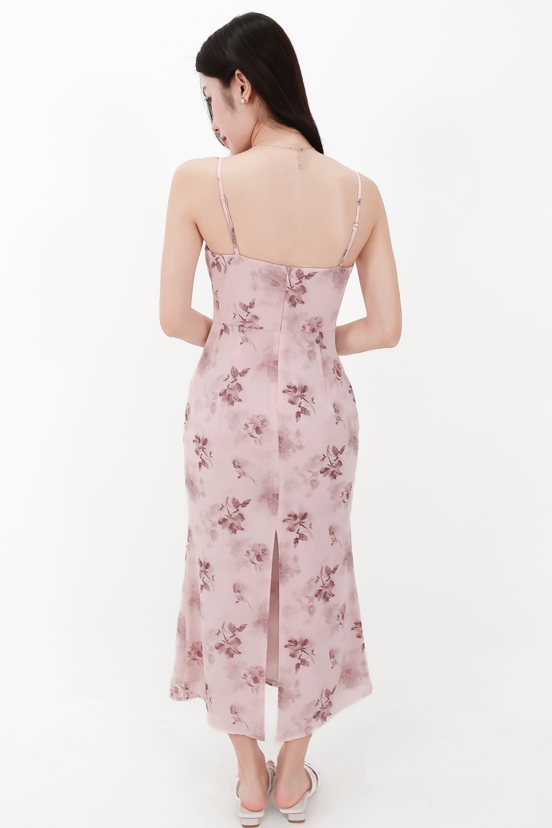 CNY2026 | Fern Floral Midaxi Dress in Pink X Brown