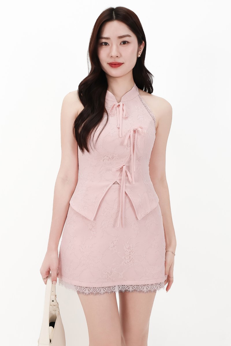 CNY2026 | Lisa Lace Co-ord Set in Blush Pink