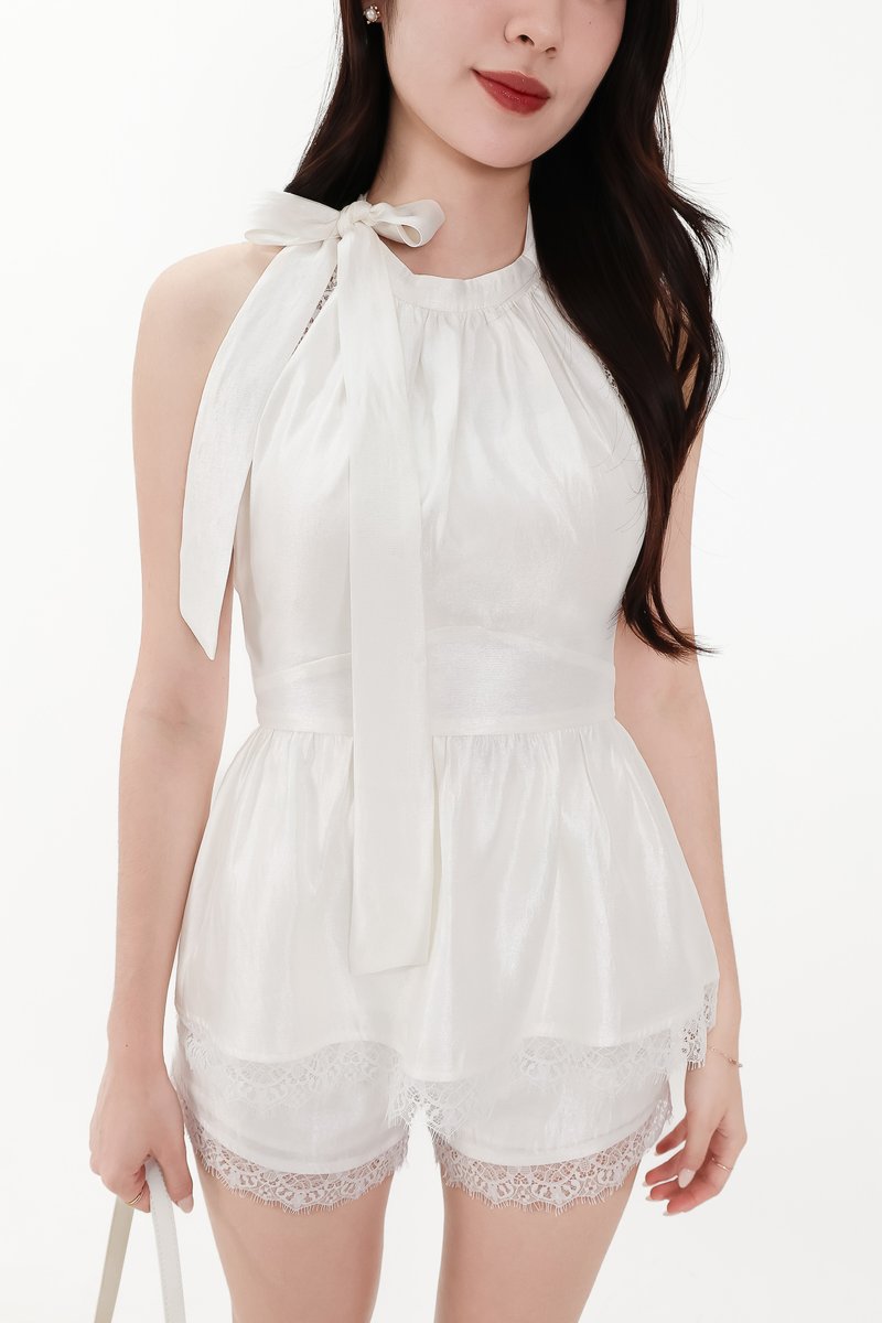 CNY2026 | Selia Satin Co-ord Top in White