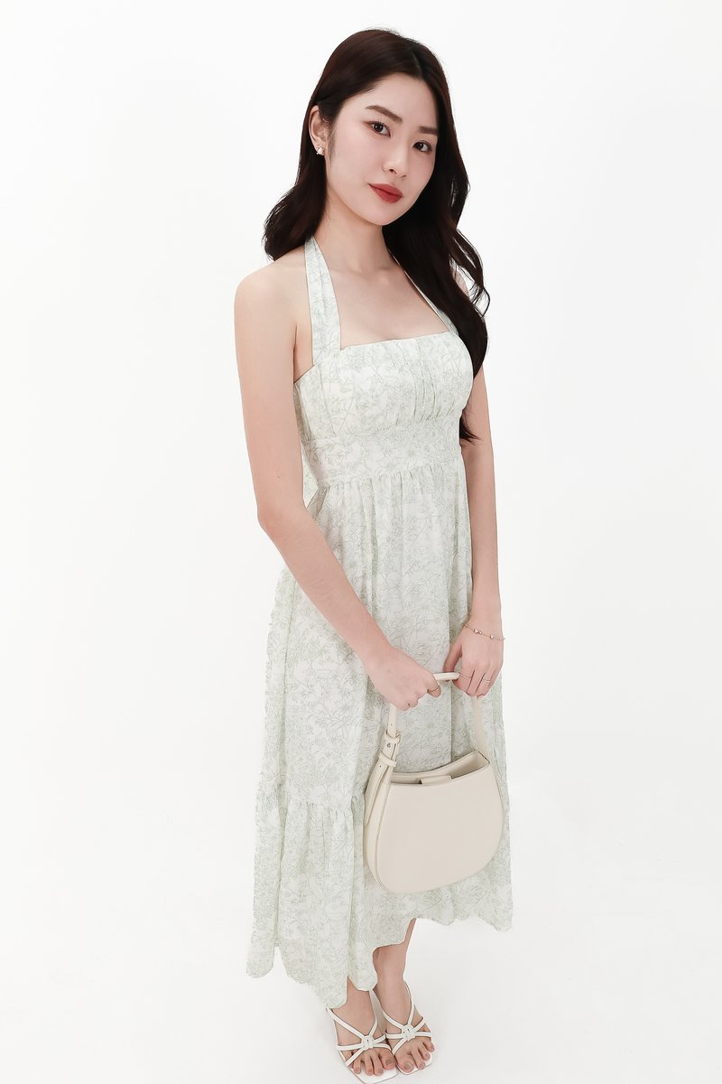 CNY2026 | Ferlin Floral Midaxi Dress in Light Green