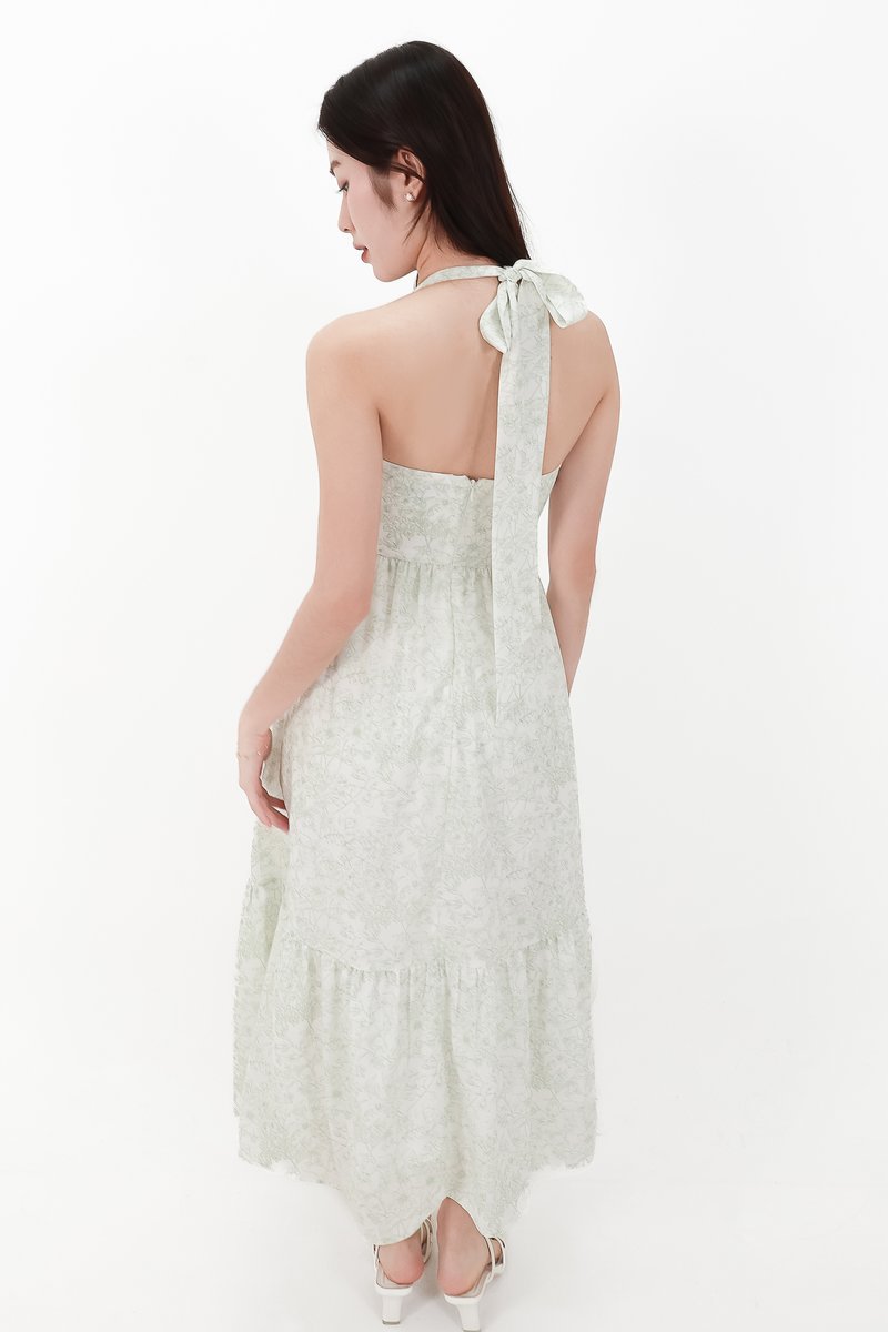 CNY2026 | Ferlin Floral Midaxi Dress in Light Green