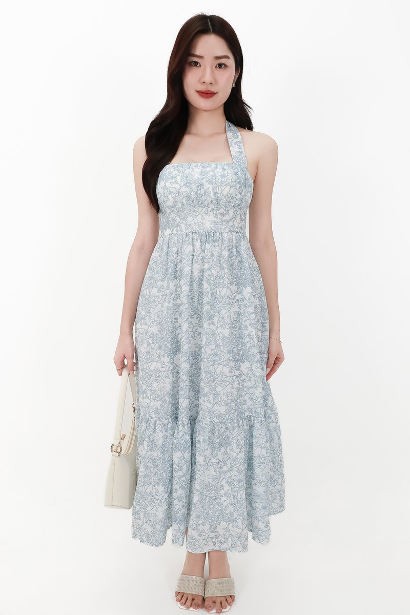 CNY2026 | Ferlin Floral Midaxi Dress in Blue