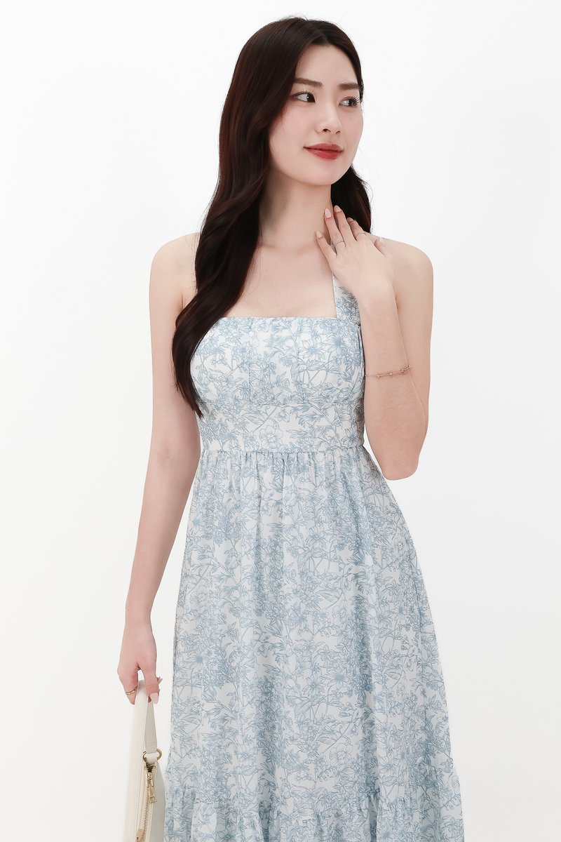 CNY2026 | Ferlin Floral Midaxi Dress in Blue