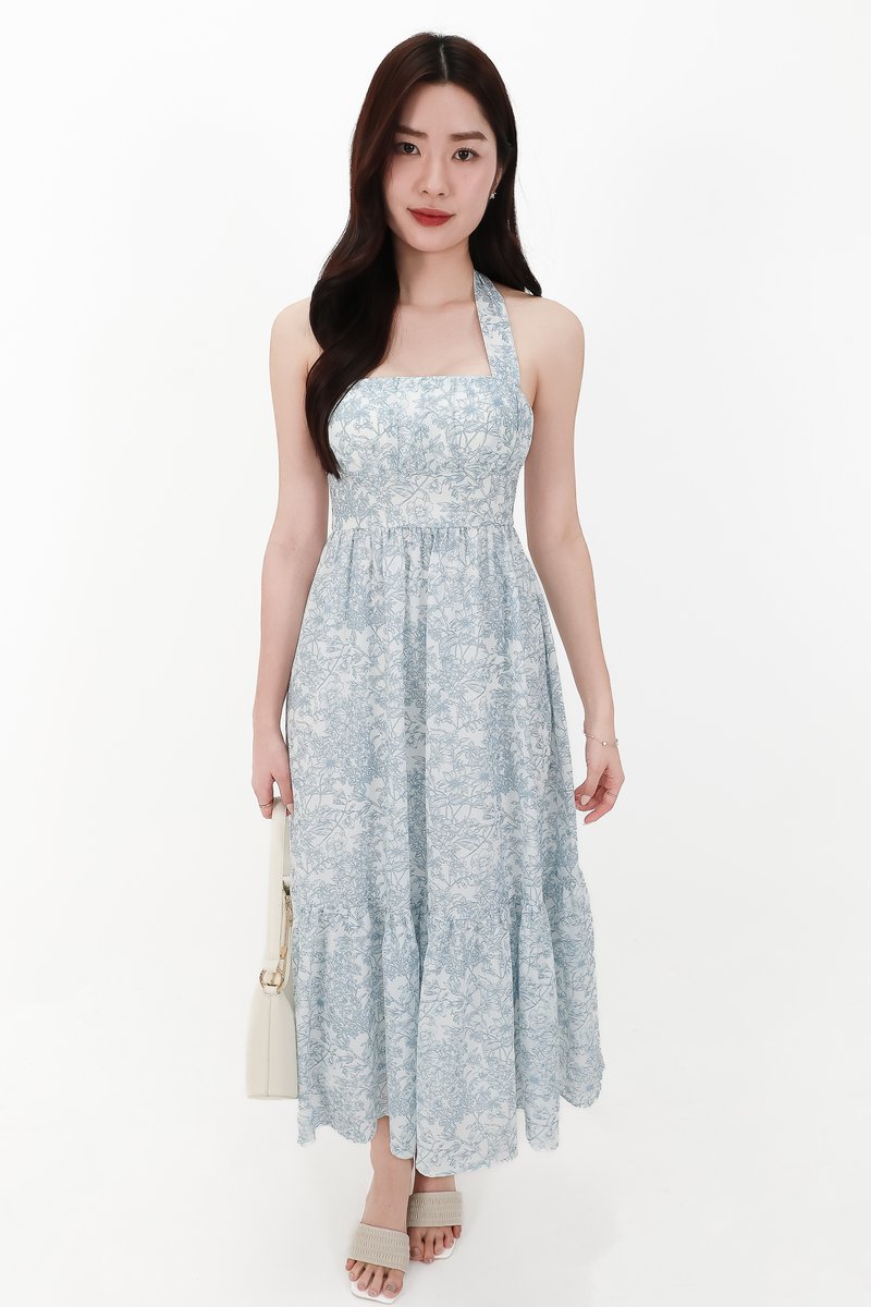 CNY2026 | Ferlin Floral Midaxi Dress in Blue