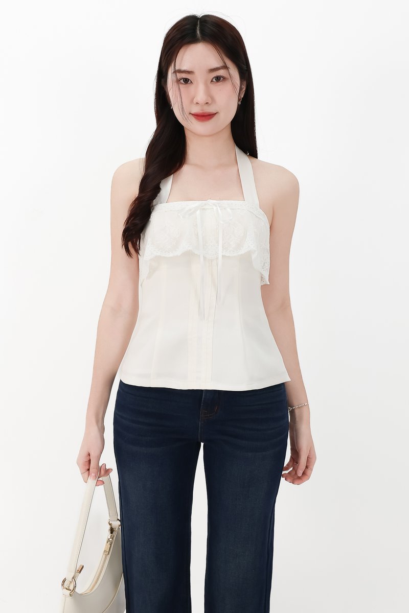 CNY2026 | Lennie Lace Flap Two Way Top in White