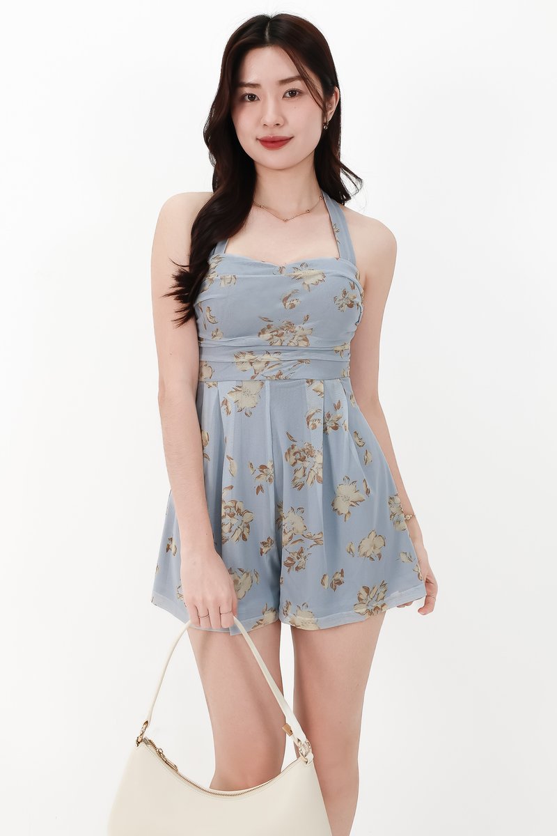 CNY2026 | Faerie Floral Mesh Romper in Soft Blue