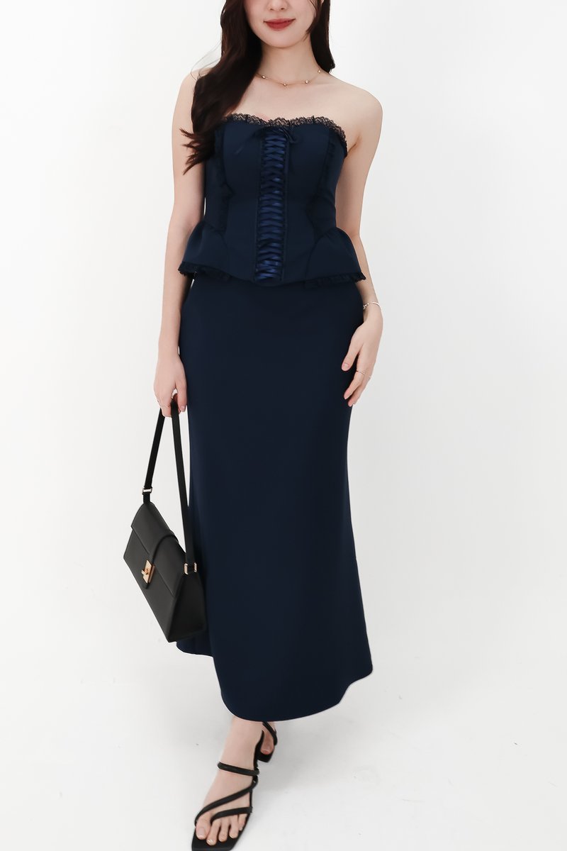 CNY2026 | Cassi Co-ord Set in Navy ( Petite Length )