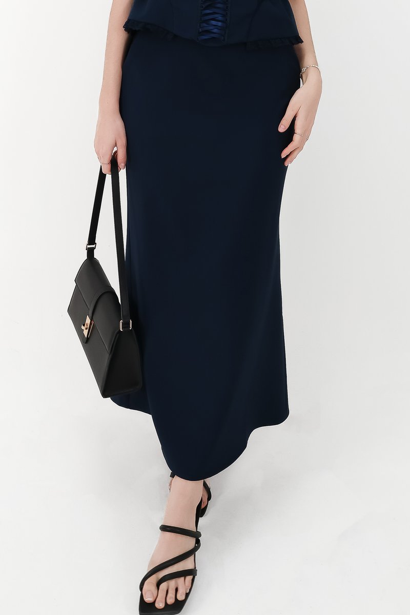 CNY2026 | Cassi Co-ord Mermaid Skirt in Navy ( Petite Length )
