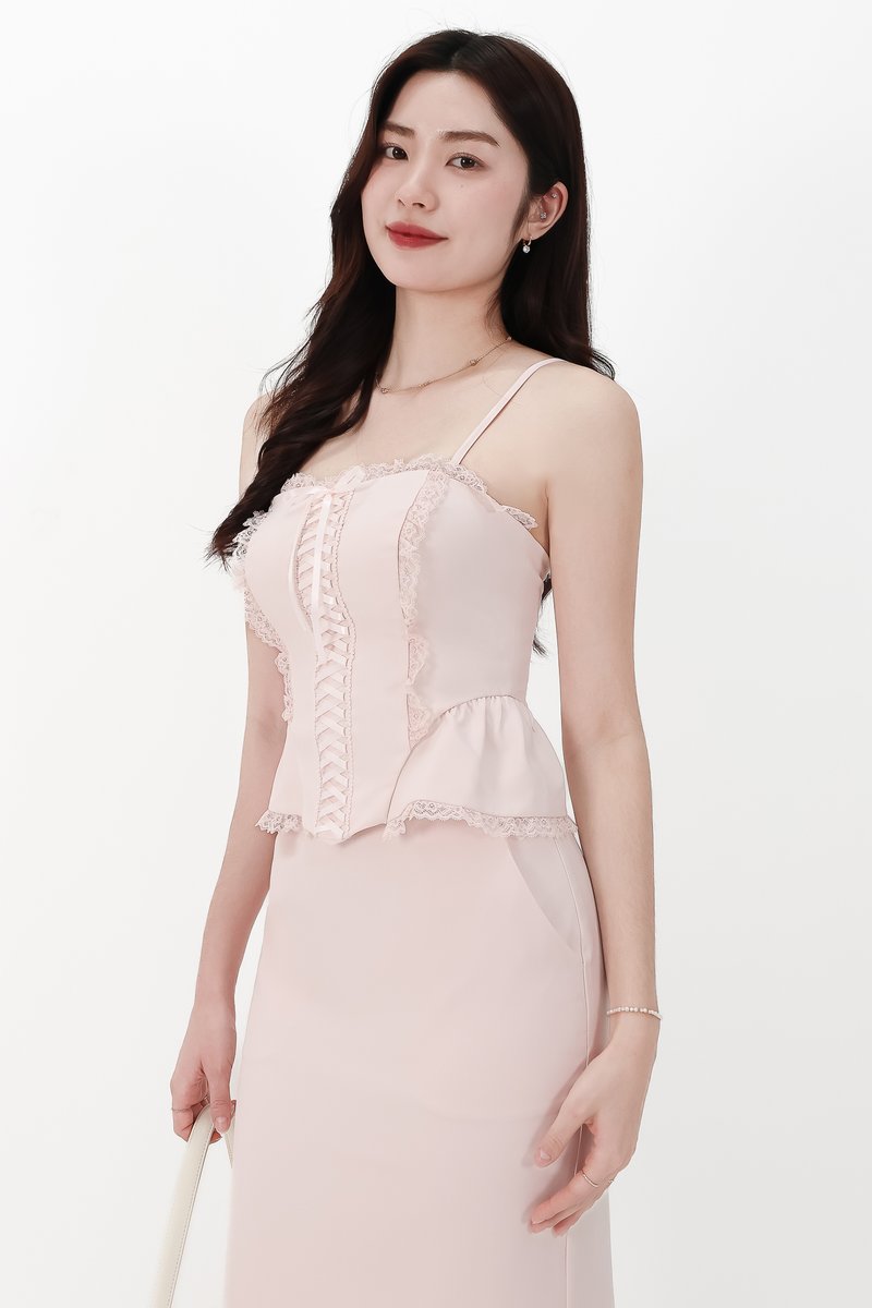 CNY2026 | Cassi Co-ord Peplum Top in Light Pink
