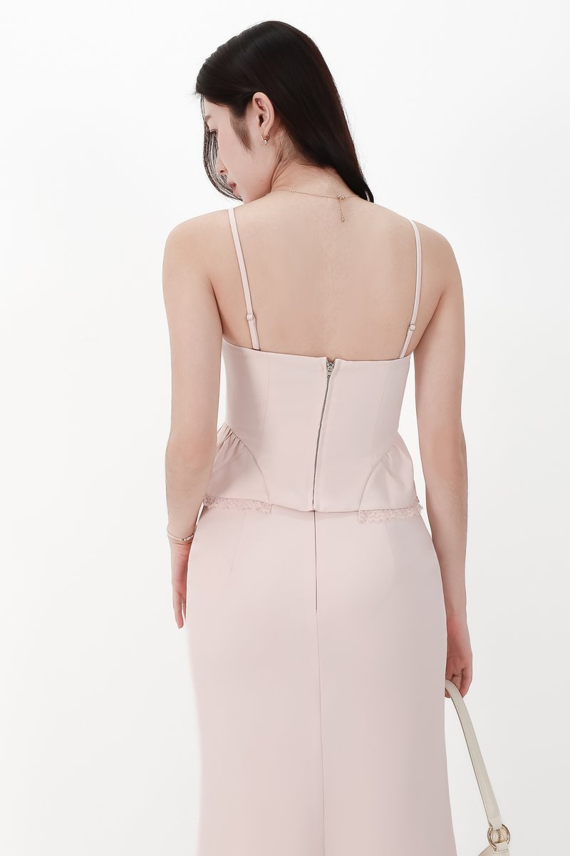 CNY2026 | Cassi Co-ord Peplum Top in Light Pink